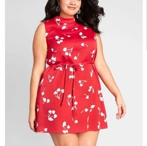 ❌SOLD❌ Modcloth High Neck Heart Cherry Dress